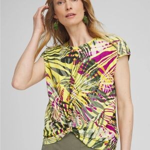 Chico’s Palms‎ Inverted Knot Tee XL Tropical Resort